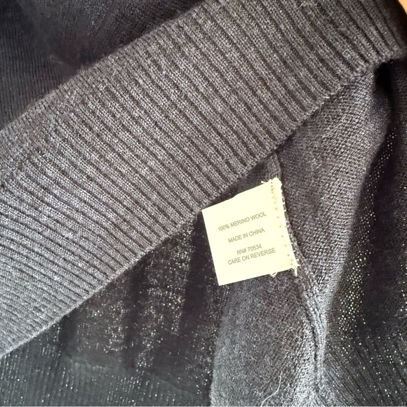 ORVIS 100% Merino Wool Navy Knit Sleeveless V Neck Sweater Vest L - Picture 3 of 8